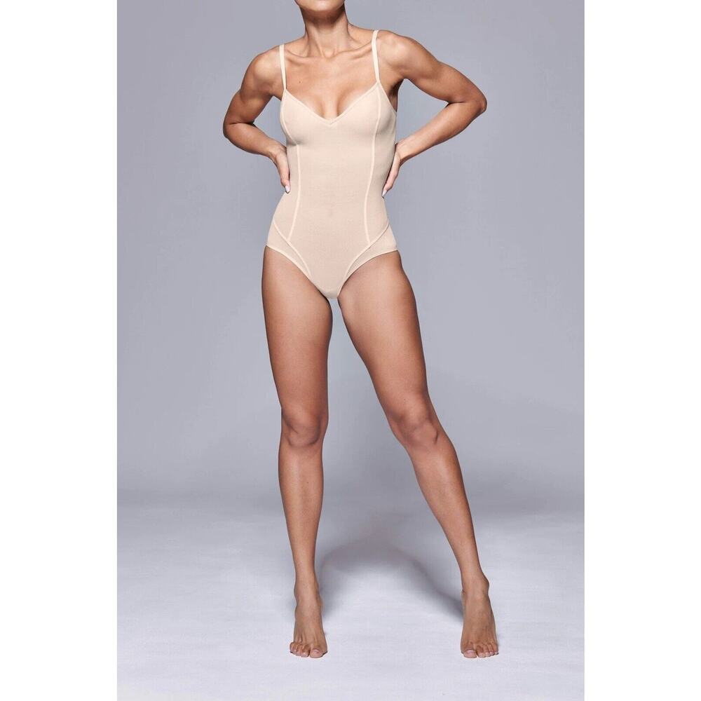Item M6 All Mesh Shape Bodysuit $128.00 Apricot Nude Large EUC Support Wear